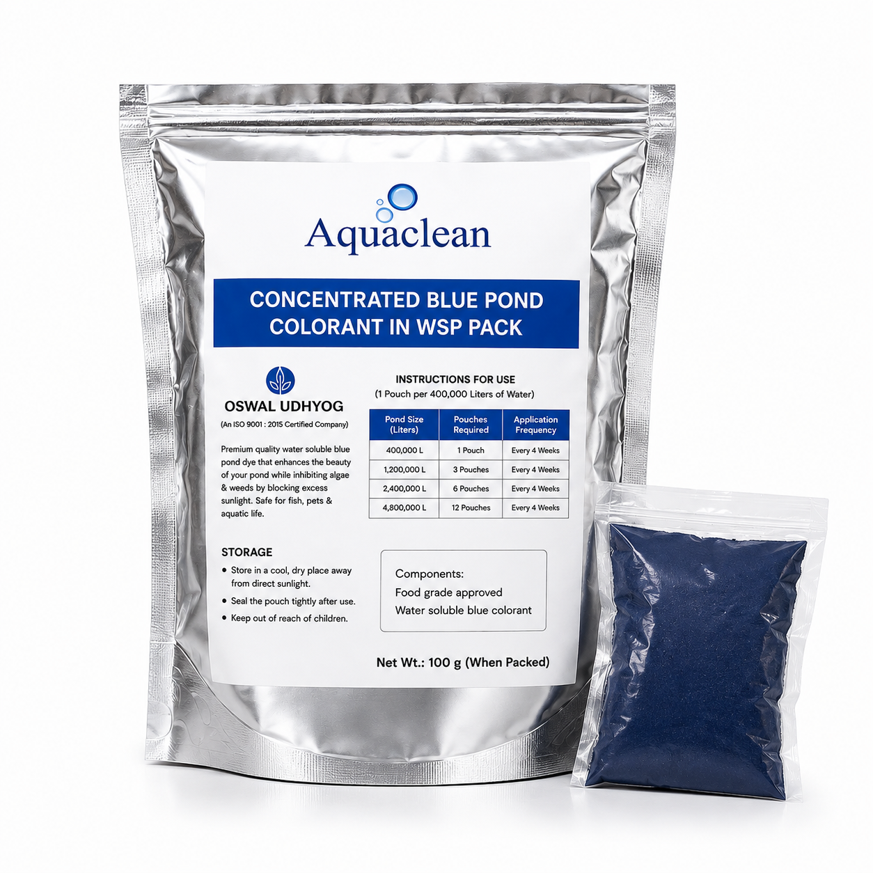 Aquaclean Blue WSP Pond Color / Algae & Weed Inhibitor