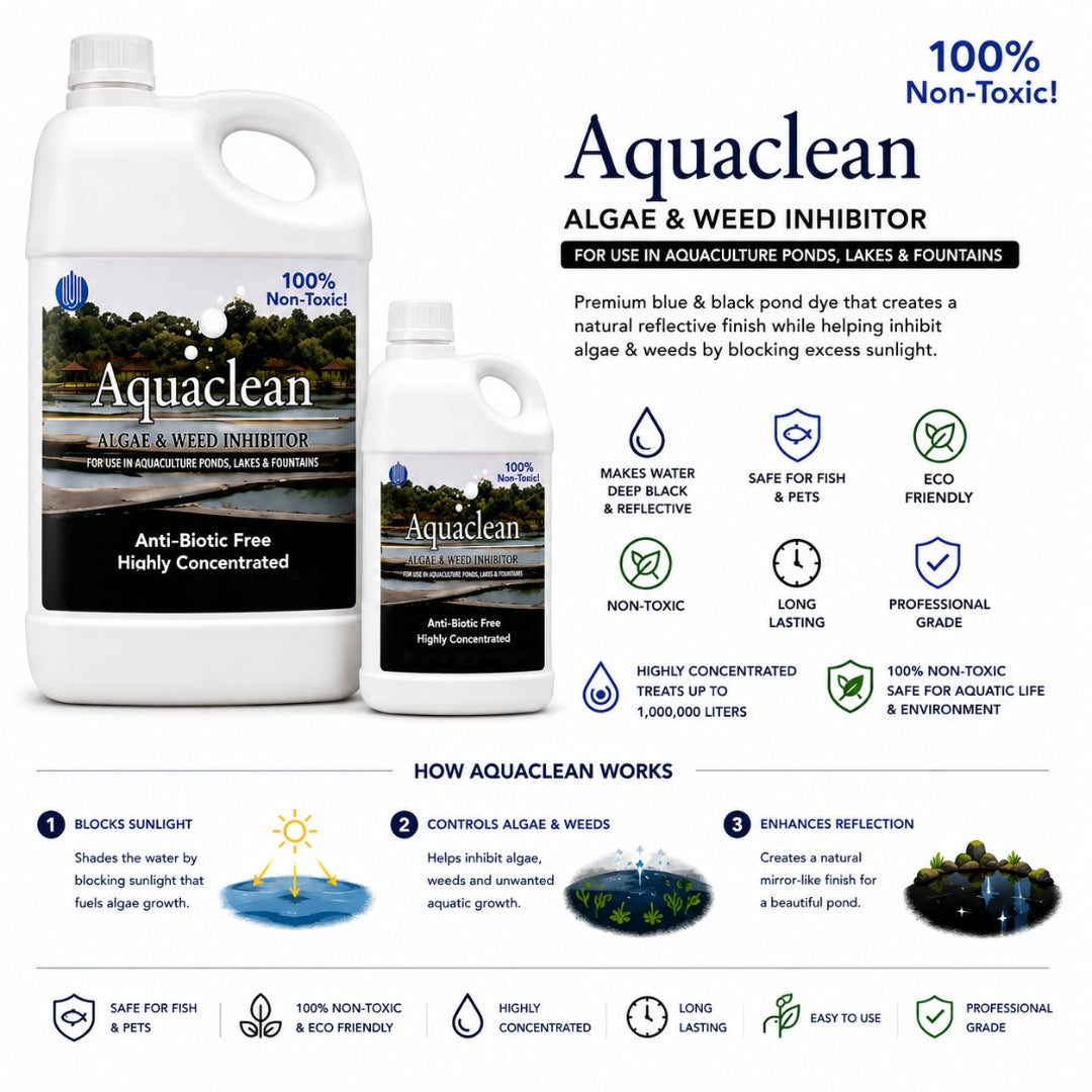Black Pond Dye Liquid Aquaclean Algae & Weed Inhibitor
