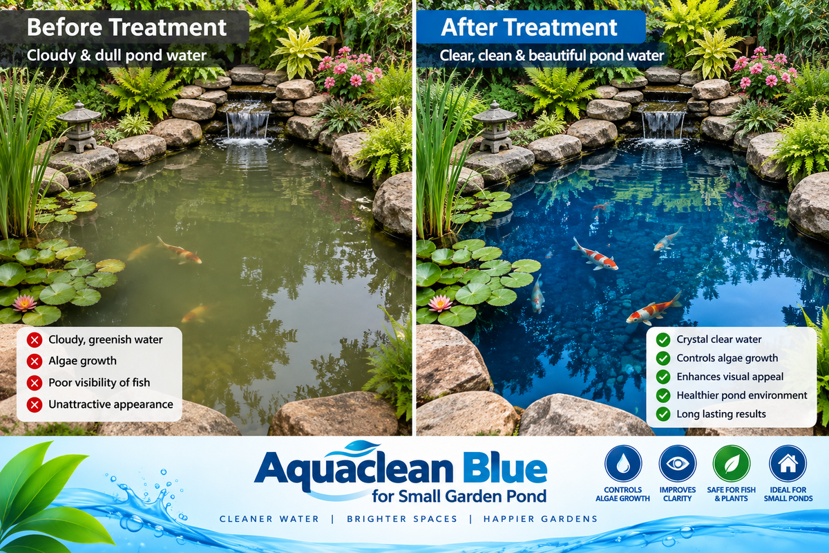 Aquaclean SGP Blue Pond Dye for Small Garden Pond