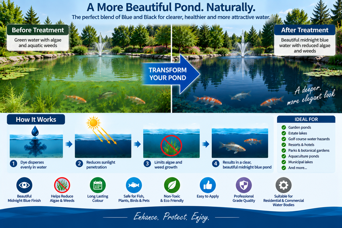 Aquaclean Midnight Blue WSP Concentrated Pond Colorant in Water Soluble Pouch