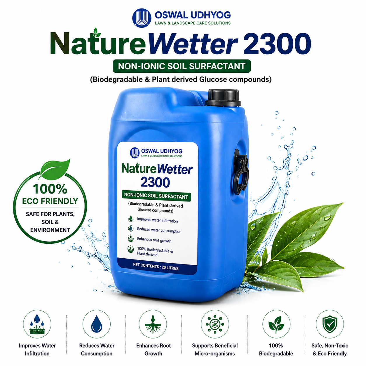 NatureWetter 230 Non-Ionic Soil Surfactant (Biodegradable & Plant derived Glucose compounds)