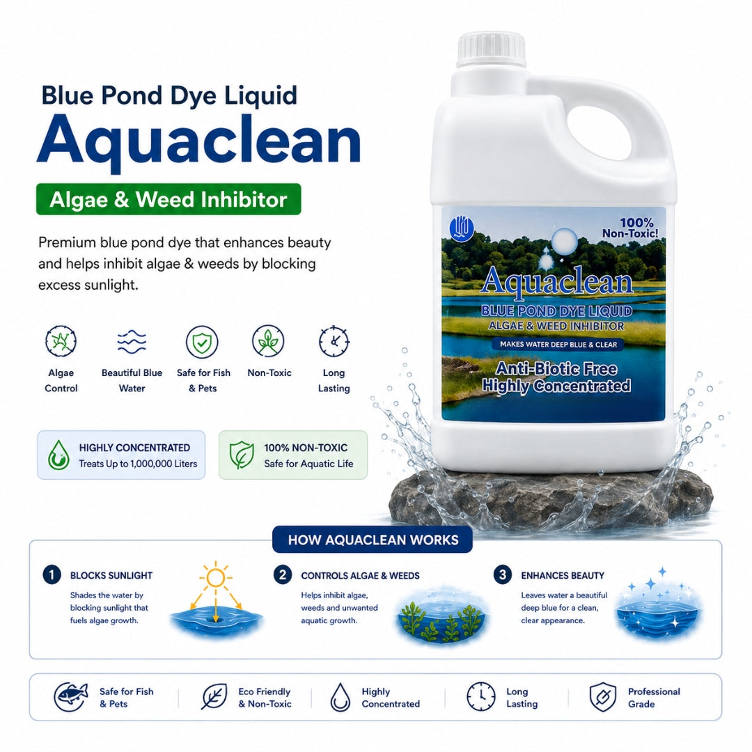 Blue Pond Dye Liquid Aquaclean Algae & Weed Inhibitor